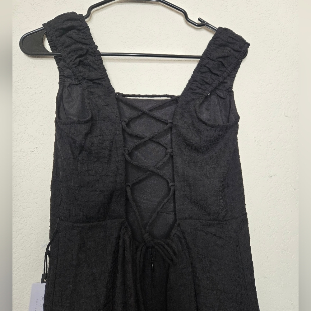NWT, ASTR Black Ruffle-Strap Maxi Dress.Size M - Picture 6 of 12